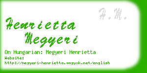 henrietta megyeri business card